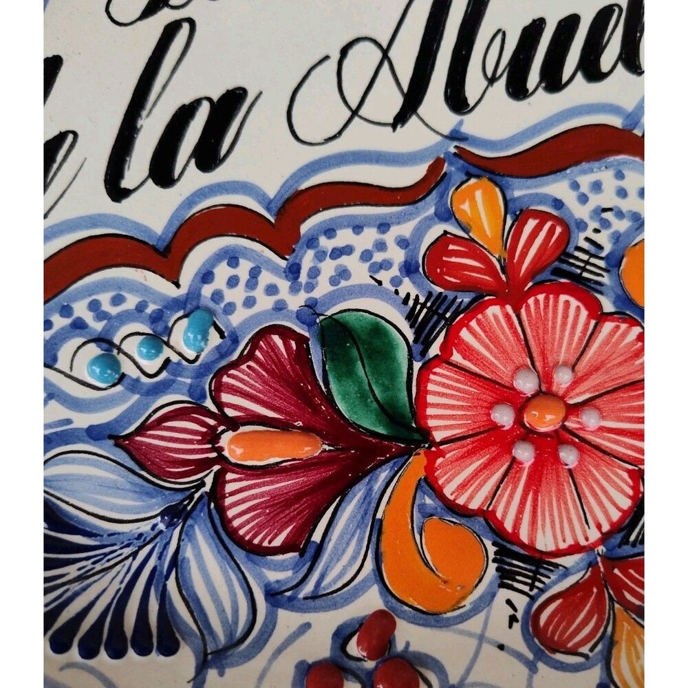 Talavera Mexican Pottery Oval Plate La Casa De Abuelita Grandma's House Platter - Picture 4 of 9